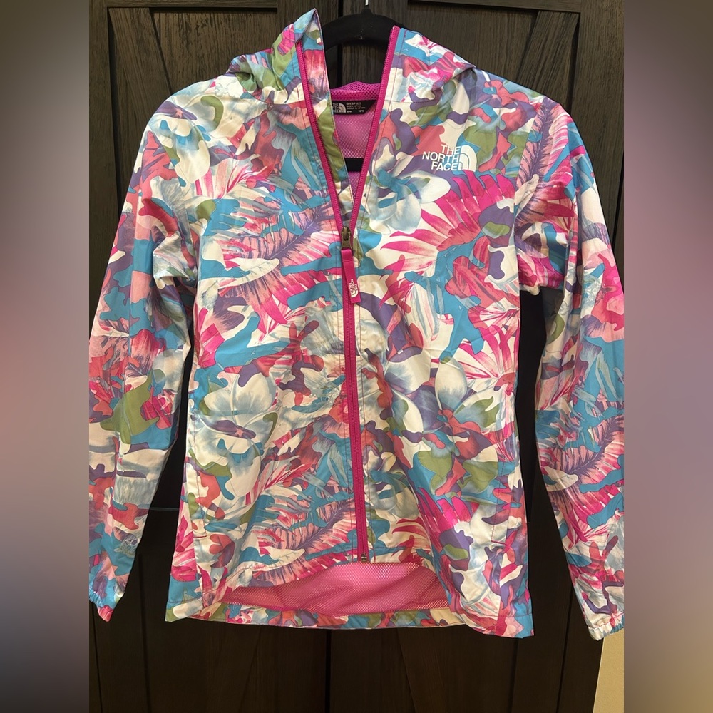 The North Face Girls' Floral Print Packable Jacket - Pink, Blue, Green
